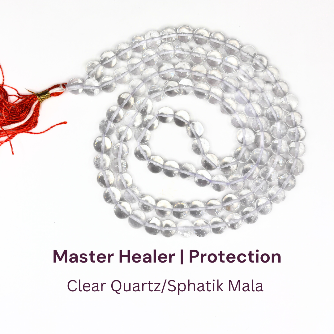 6 mm Sphatik Mala Clear Quartz Mala