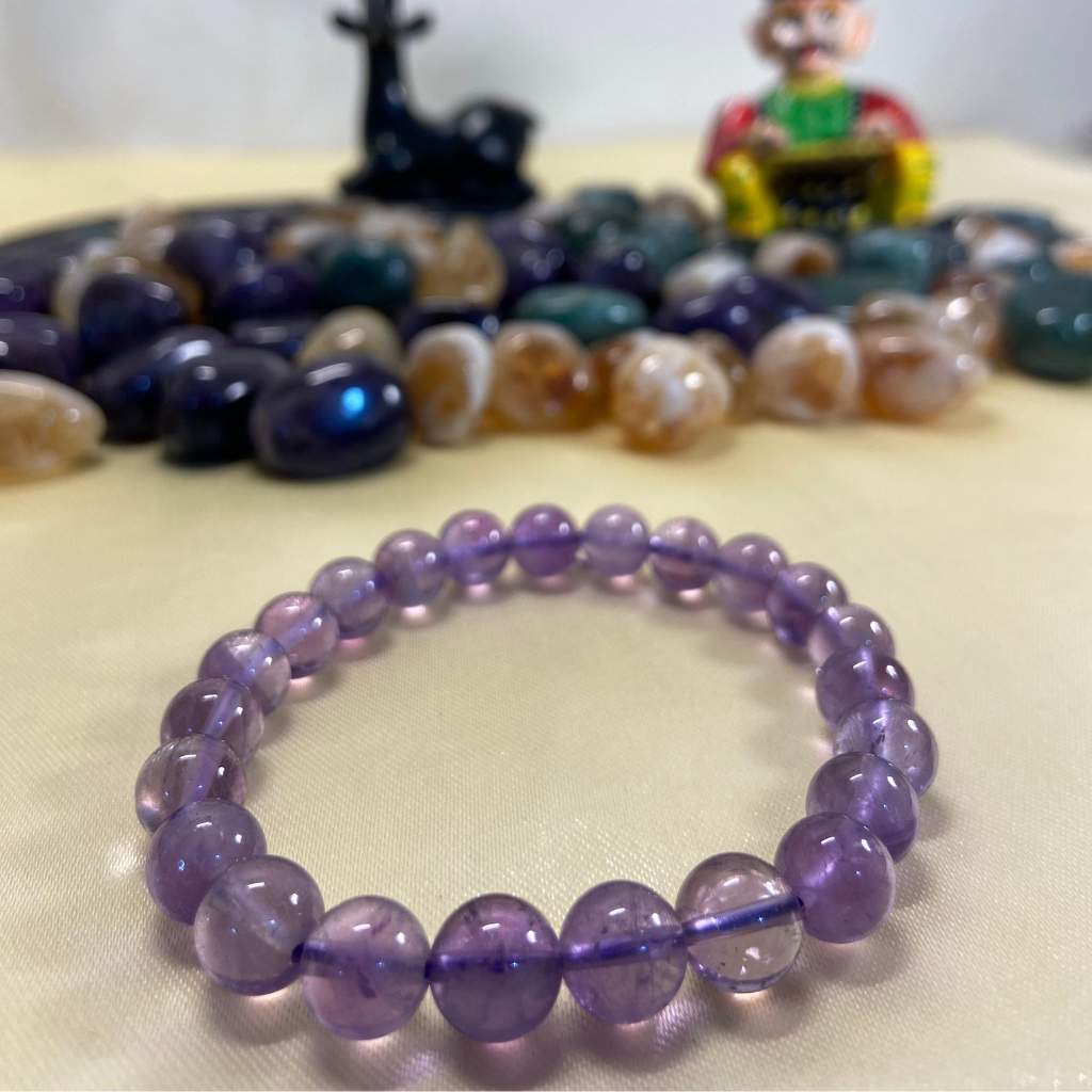 Amethyst Crystal Bracelet Stress Anxiety Reliever 8mm Lab