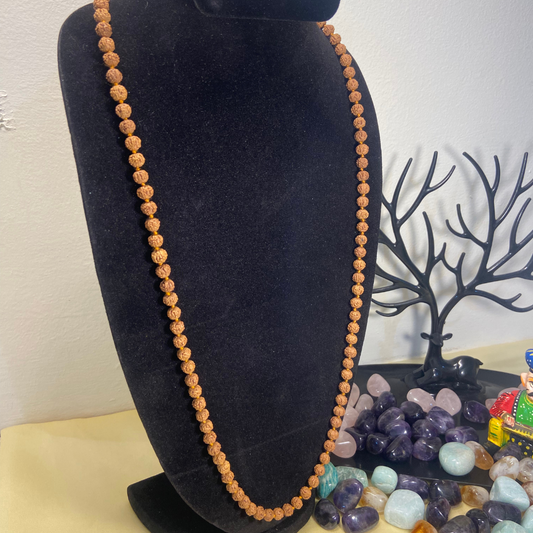AAA Quality Panchmukhi Rudraksh Mala  8 mm