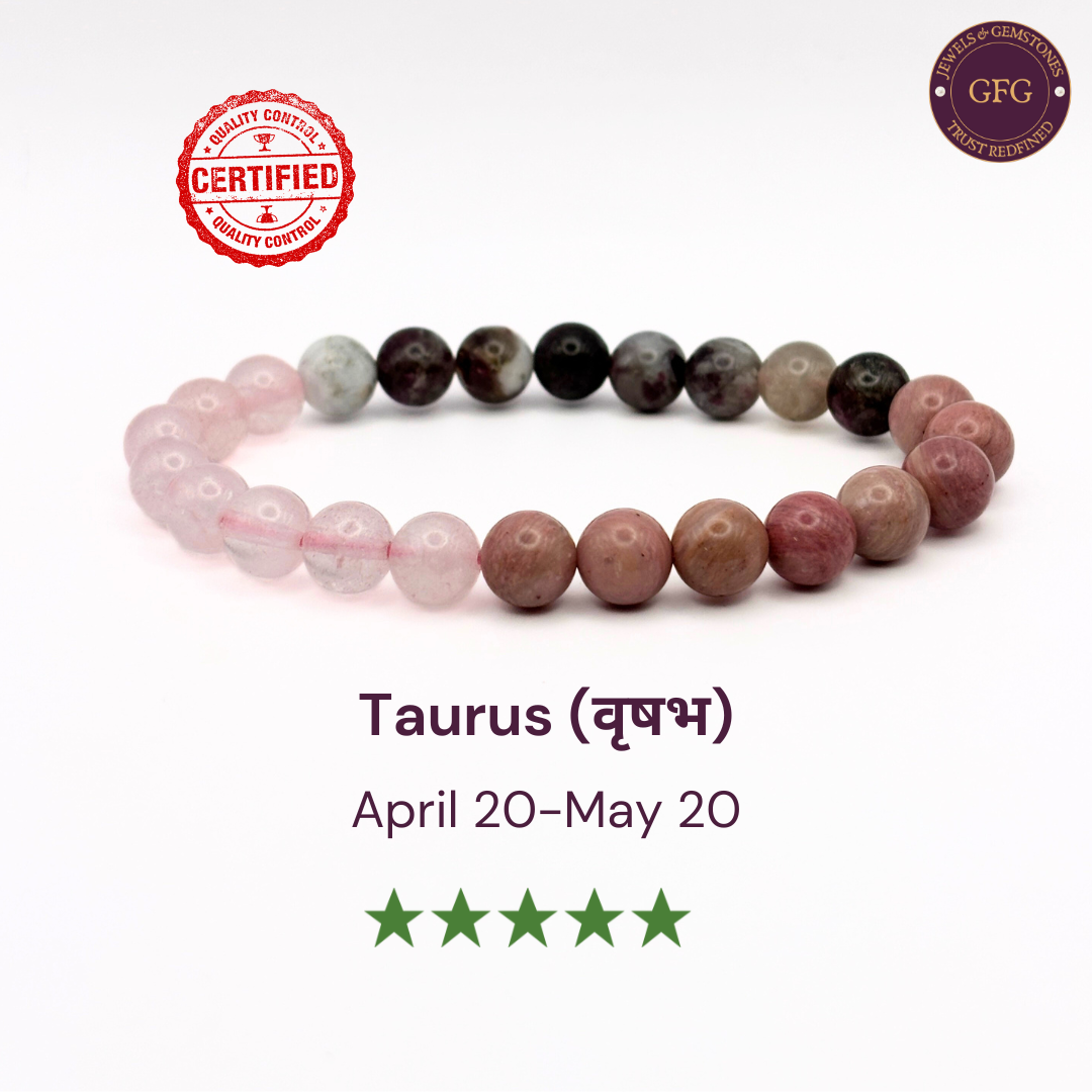 Taurus Birthstone Crystal Bracelet Taurus Zodiac Crystal Bracelet