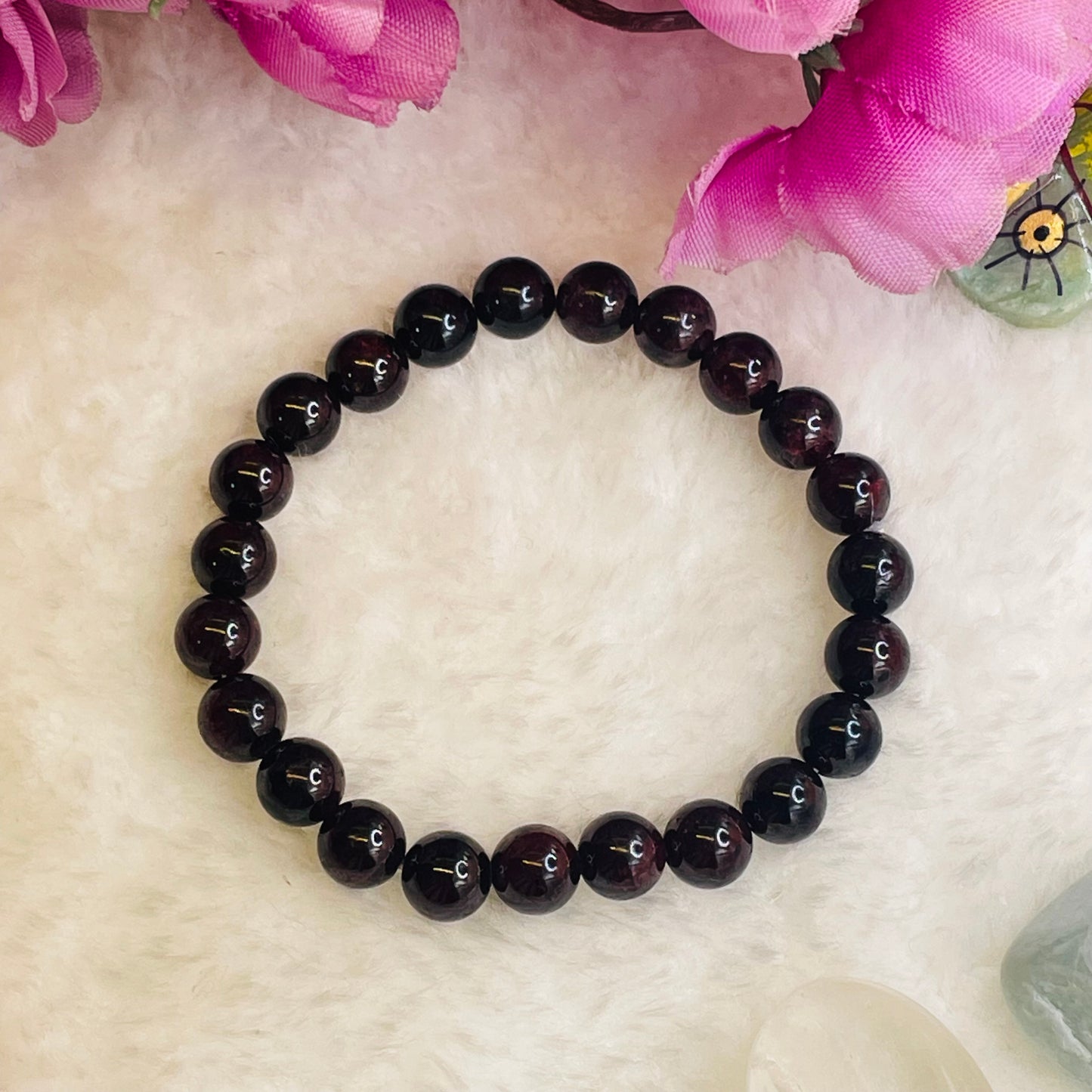 Courage & Manifestation Bracelet - Garnet - 8 mm