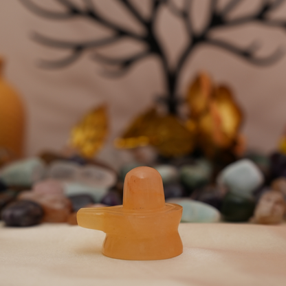 Yellow Calcite Shiva Lingam - 82gm