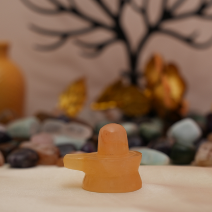 Yellow Calcite Shiva Lingam - 82gm