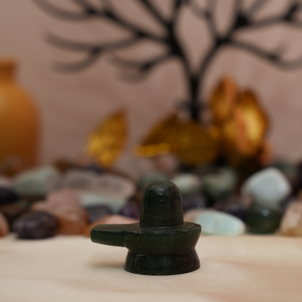 Green Jade Crystal - Shiva Lingam - 65gm