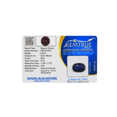 8.54 Carats Natural Blue Sapphire (Neelam) Stone - 09/08-108