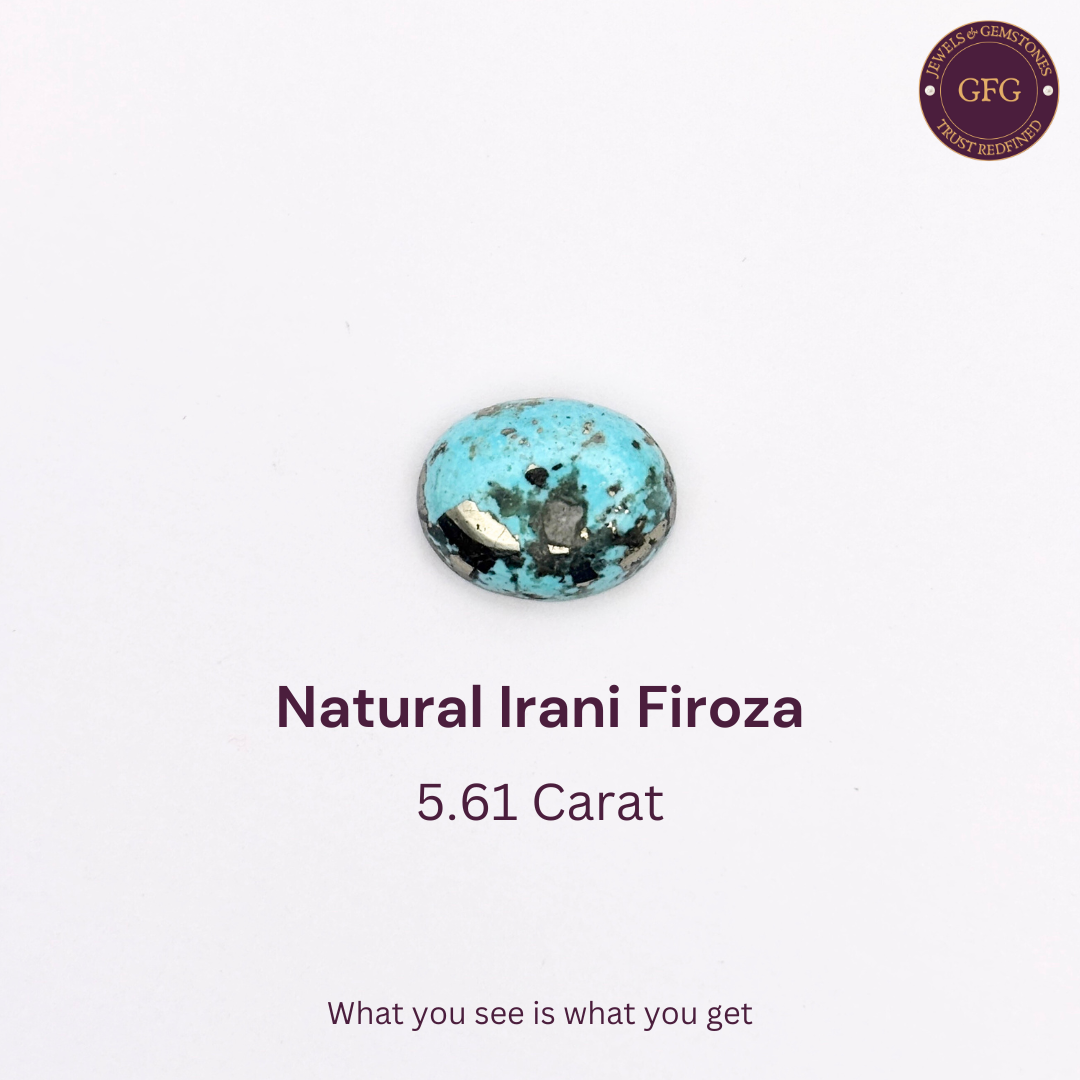 5.61 Ct. Natural & Lab-certified Irani Firoza/Turquoise- GT 0416