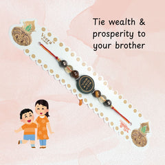 Money Magnet Round Rakhi | Roli Chawal & Sweet | Pack of 1