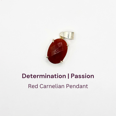 Red Carnelian Diamond cut Pendant- Oval Shape