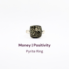 Pyrite Ring Original Natural Square Plain Adjustable