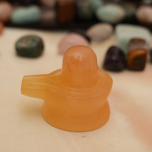 Yellow Calcite Shiva Lingam - 82gm