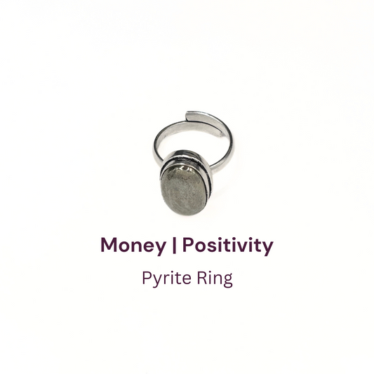 Pyrite Ring Original Natural Oval Polished Adjustable