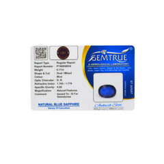 6.17 Carats Natural Blue Sapphire (Neelam) Stone - 09/08-119