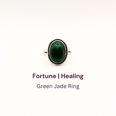 Green Jade German Silver Ring