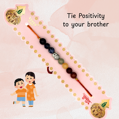 Seven Chakra Crystal Rakhi | Roli Chawal & Sweet | Pack of 1