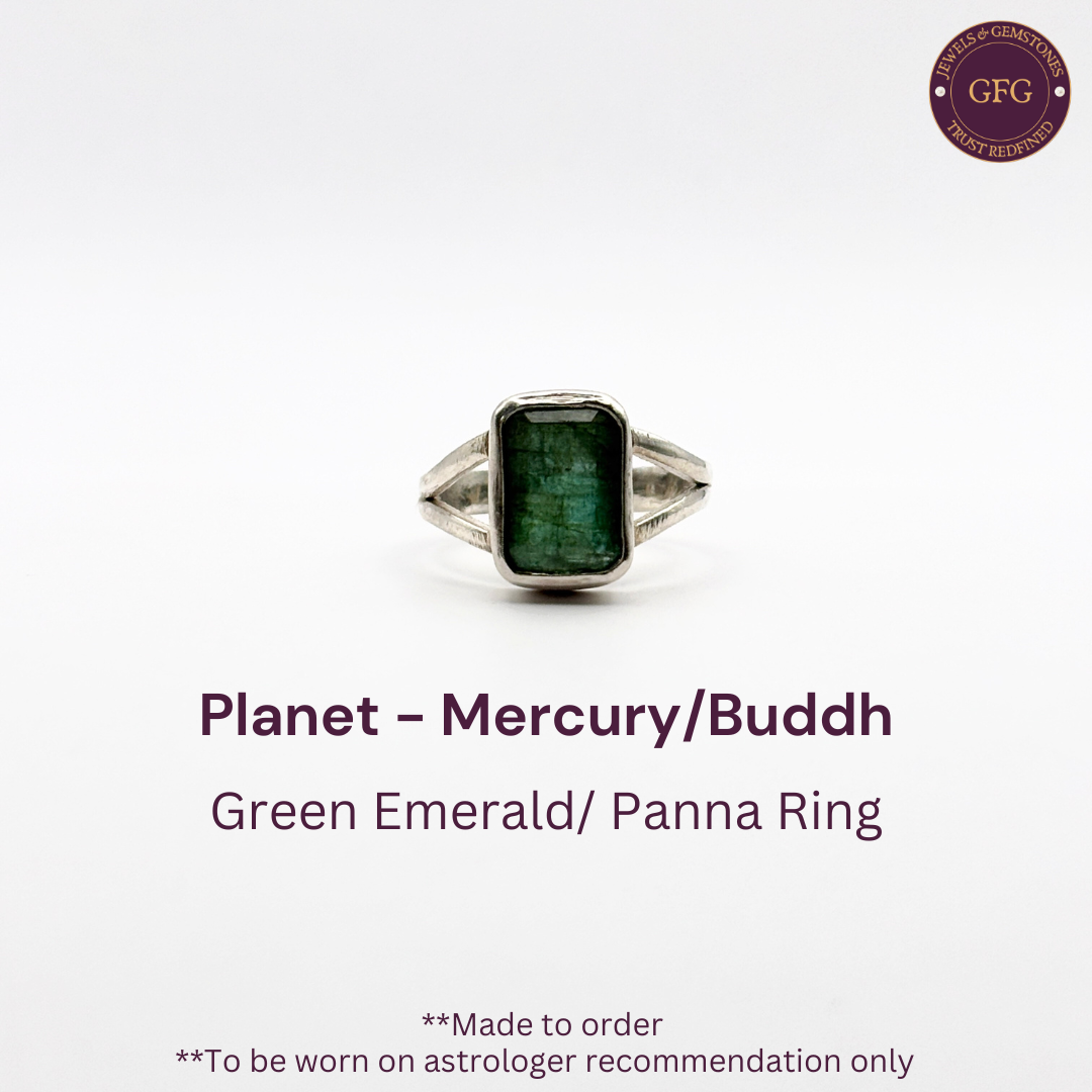 Emerald Panna 5 Carat Silver Ring - 100% Pure & Natural  - Lab Tested & Certified