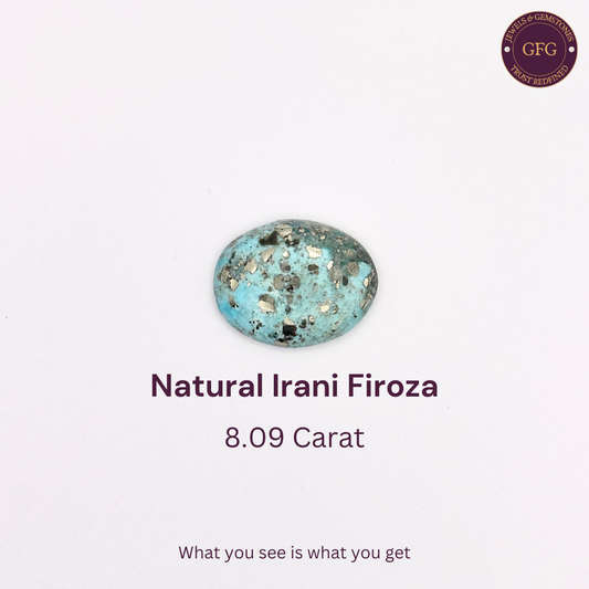 8.09 Ct. Natural & Lab-certified Irani Firoza/Turquoise- GT 6310