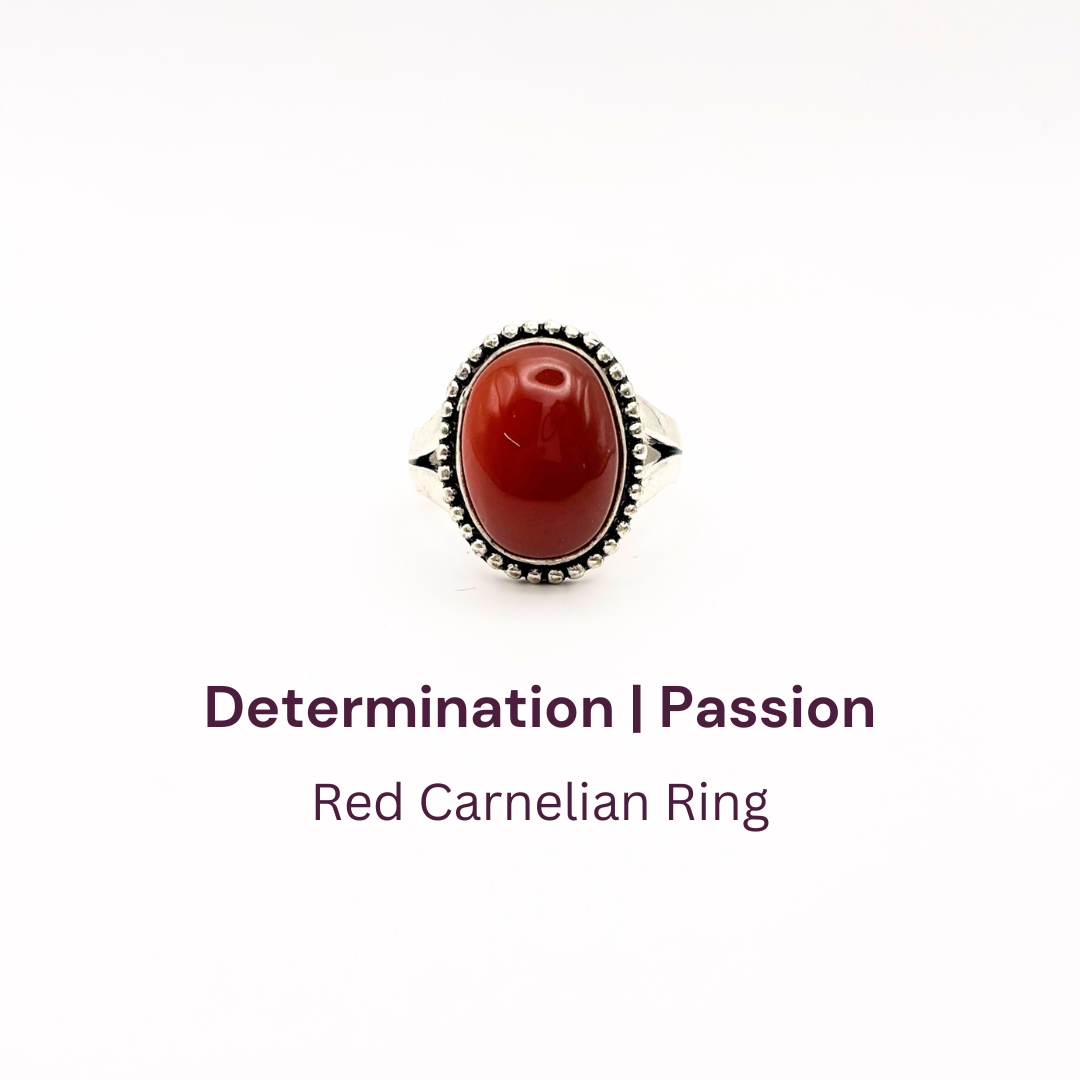 Red Carnelian German Silver Ring