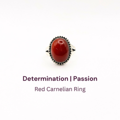 Red Carnelian German Silver Ring