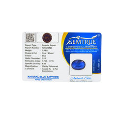 7.94 Carats Natural Blue Sapphire (Neelam) Stone - 09/08-127