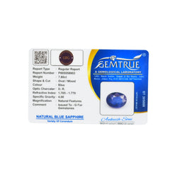 7.80 Carats Natural Blue Sapphire (Neelam) Stone - 09/08-128