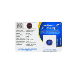 4.91 Carats Natural Blue Sapphire (Neelam) Stone - 09/08-129