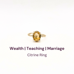 Citrine  German Silver Ring Natural Original Small stone Adjustable