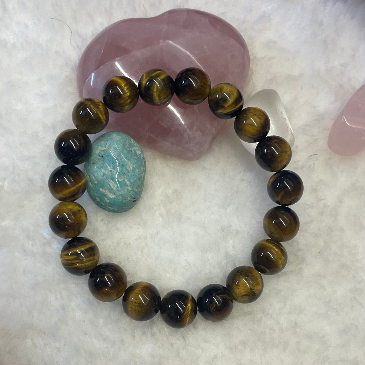 Confidence and Evil Eye Protection Bracelet - Tiger Eye Bracelet - 10 mm