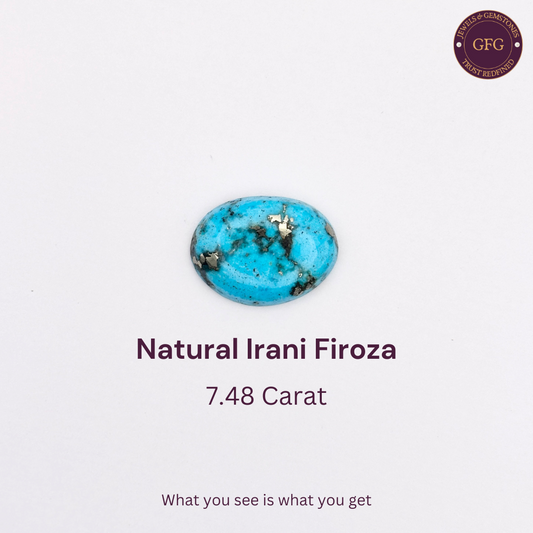 7.48 Ct. Natural & Lab-certified Irani Firoza/Turquoise- GT 6404