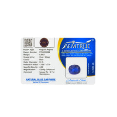 6.88 Carats Natural Blue Sapphire (Neelam) Stone - 09/08-132