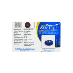 7.72 Carats Natural Blue Sapphire (Neelam) Stone - 09/08-133