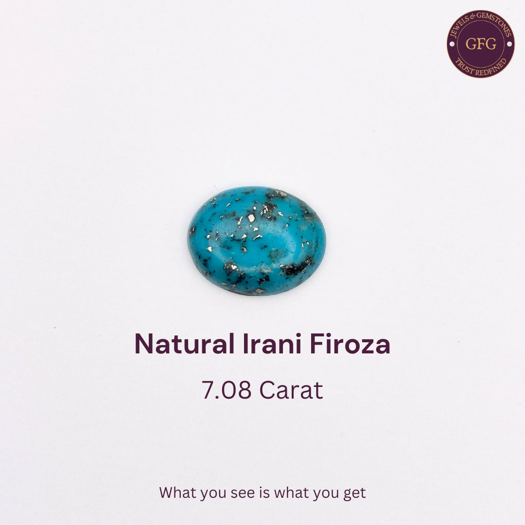 7.08 Ct. Natural & Lab-certified Irani Firoza/Turquoise- GT 5749