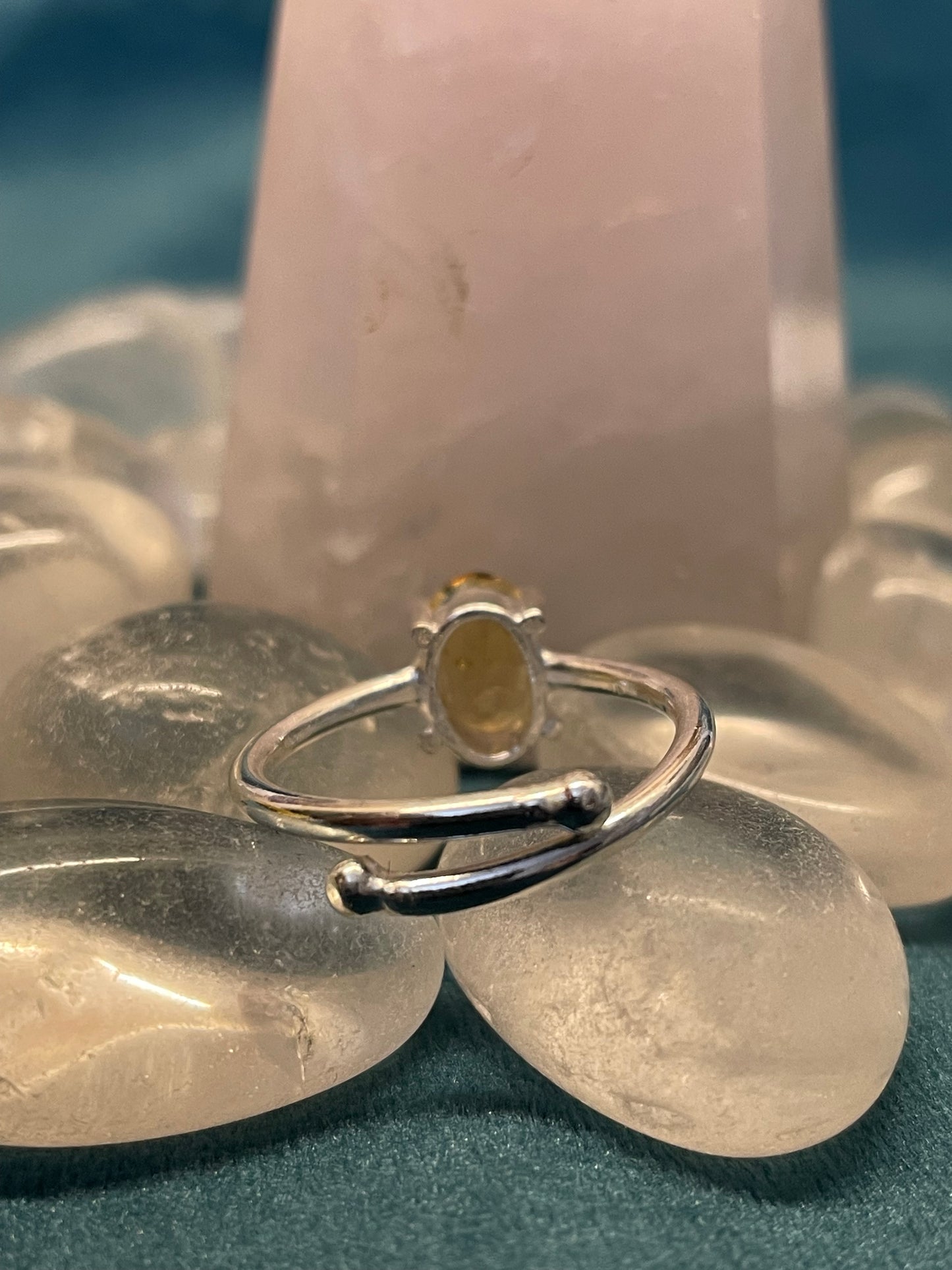 Citrine/ Sunela German Silver Ring-Small stone