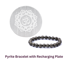 Pyrite Bracelet with Recharging Plate