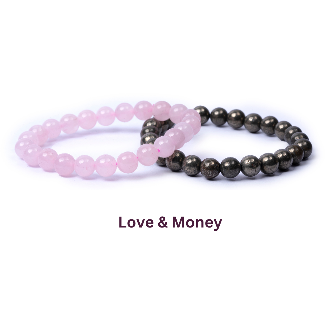 Love & Money Combo- Pyrite & Rose quartz Combo