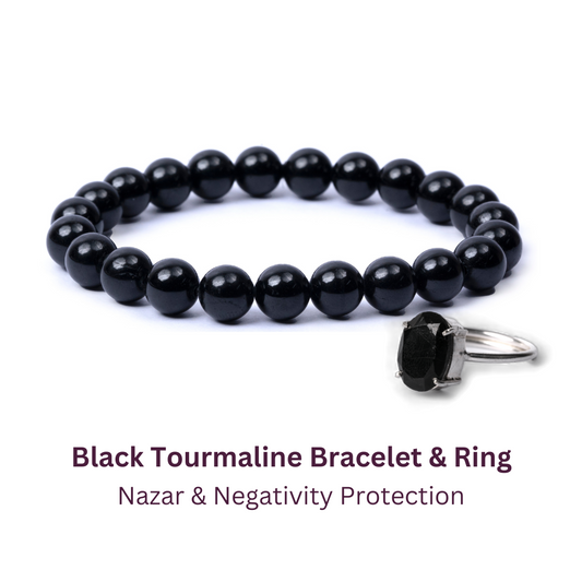 Black Tourmaline Bracelet & Ring