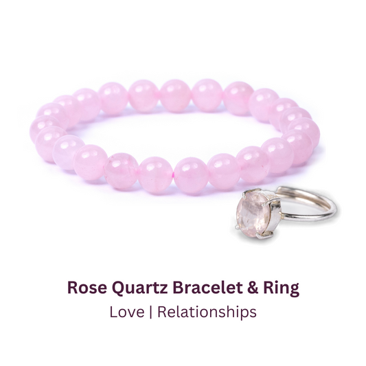 Rose quartz Bracelet & Ring