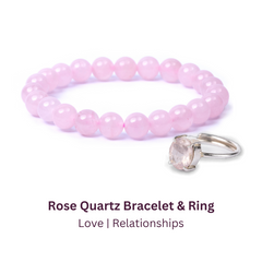 Rose quartz Bracelet & Ring