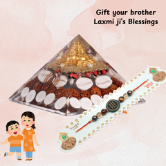 Raksha Bandhan Gift for Brother- Laxmi Yog Combo | Round Zibu Rakhi| Roli Chawal & Sweet