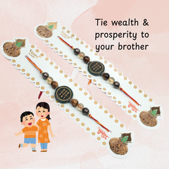 Money Magnet Zibu Rakhi | Roli Chawal &amp; Sweet | Pack of 2