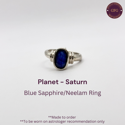 Neelam - Blue Sapphire -Bangkok Quality - 5 Carat - Pure Silver Ring - Natural - Lab Tested & Certified