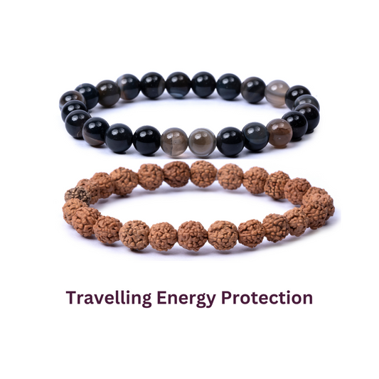 Sulemani Aqeeq & Rudraksh Bracelets Combo- Travelling Energy Protection