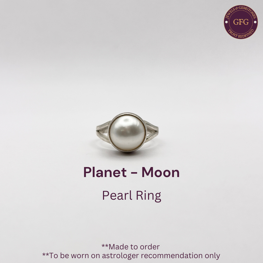 Pearl Ring - Moti Ring - Fresh Water Quality - 7 Carat - Pure Silver - Lab Tested & Certified- D 1