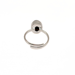 Adjustable Sulemani Aqeeq (Hakik) Small Oval German Silver Ring
