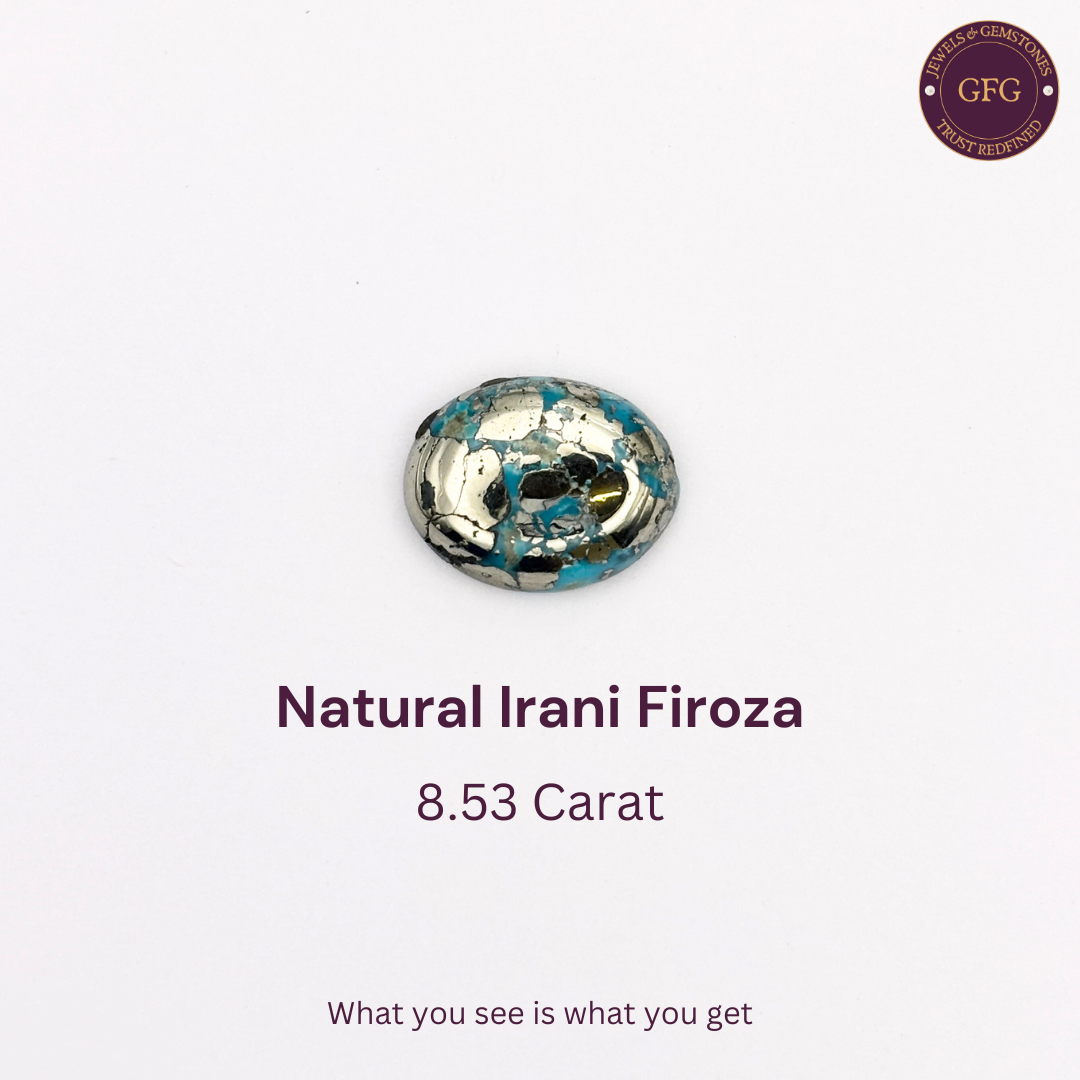 8.53 Ct. Natural & Lab-certified Irani Firoza/Turquoise- GT 3356