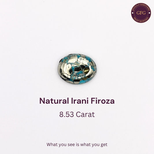 8.53 Ct. Natural & Lab-certified Irani Firoza/Turquoise- GT 3356