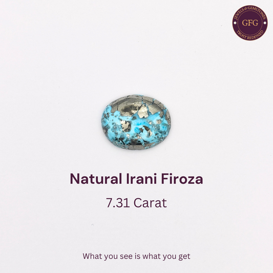 7.31 Ct. Natural & Lab-certified Irani Firoza/Turquoise- GT 8850