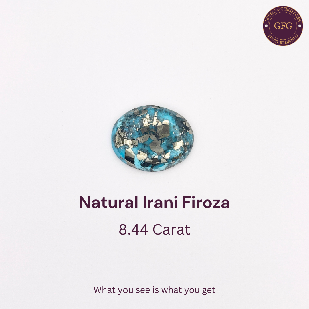 8.44 Ct. Natural & Lab-certified Irani Firoza/Turquoise- GT 8806