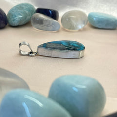 Natural & Lab-certified Natural Irani Firoza/ Turquoise Pendant- DR 4