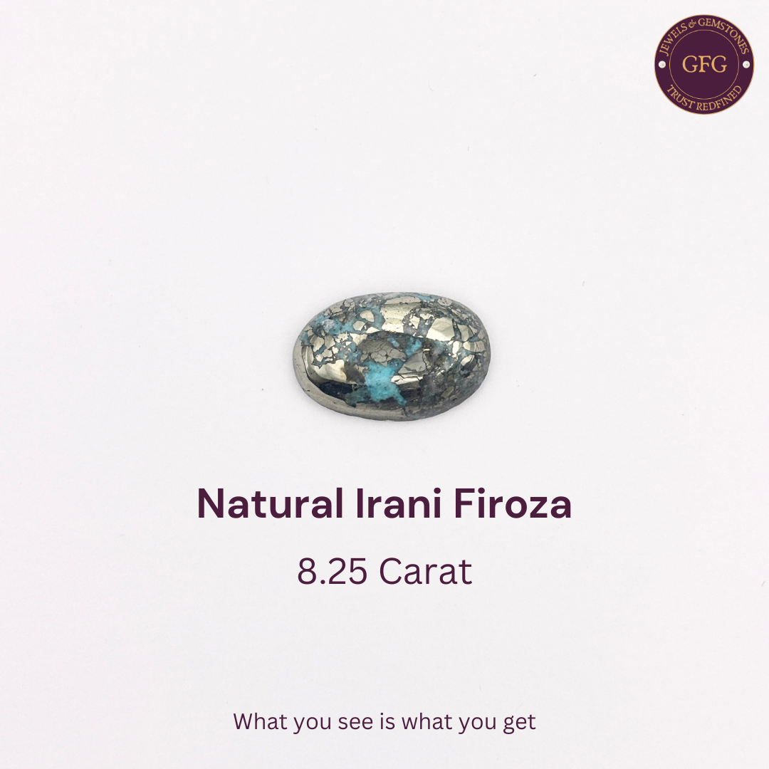 8.25 Ct. Natural & Lab-certified Irani Firoza/Turquoise- GT 3175