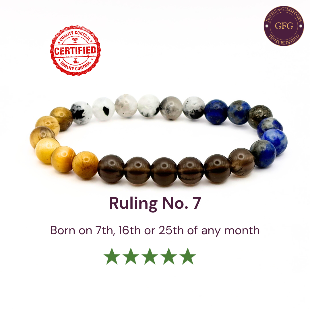 Ruling No. 7 Birthstone Crystal Bracelet- Healing Bracelet- Numerology Bracelet- 8 mm